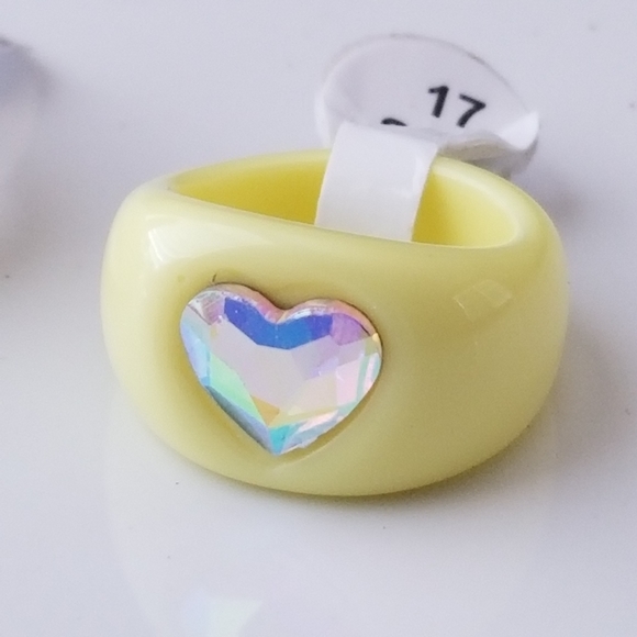 3/30 ☘️Chunky Rings for Women, Acrylic Rings with rhinestones, 3 colors, sizes 7 - Picture 4 of 12